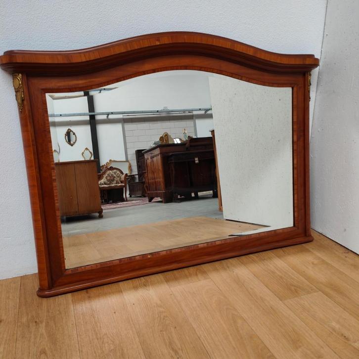 Antieke facet geslepen spiegel, landelijke schouwspiegel 815, Huis en Inrichting, Woonaccessoires | Spiegels, Gebruikt, Ophalen of Verzenden
