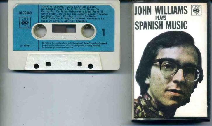 John Williams Plays Spanish Music 15 nrs cassette 1970 ZGAN, Cd's en Dvd's, Cassettebandjes, Zo goed als nieuw, Origineel, Klassiek