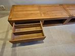 2 Teak TV Meubel met lades /Halbankjes/Dressoirs met Lade, Ophalen, Gebruikt, 100 tot 150 cm, Teakhout