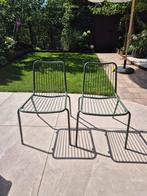 2 donkergroene tuinstoelen - stapelbaar, Tuin en Terras, Ophalen, Zo goed als nieuw, Stapelbaar