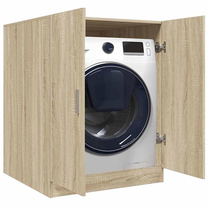 AANBIEDING | Wasmachinekast drogerkast hout! GRATIS BEZORGD, Huis en Inrichting, Badkamer | Badtextiel en Accessoires, Nieuw, Bruin
