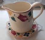 boerenbont 417 melkkan nr. 1 en onderbordje beschuitbus, Overige typen, Ophalen of Verzenden, Zo goed als nieuw, Aardewerk