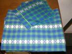 Blauw groen kleed met servetten, Ophalen of Verzenden, Zo goed als nieuw, Blauw, Tafelkleed of Tafelzeil