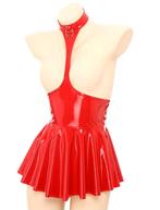 Lak Jurkje met Choker, tm 5XL, Kleding | Dames, Verzenden, Nieuw, Rood, Boven de knie