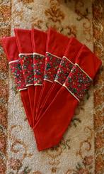 6 mooie! Oude kerstservetten met servetringen, Ophalen of Verzenden, Zo goed als nieuw