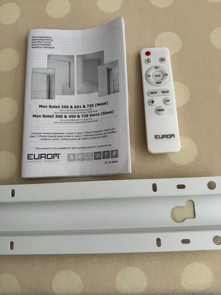 Eurom Mon Soleil 720 Wifi Infrarood Paneel, Ophalen, Overige soorten, Elektrisch, Zo goed als nieuw