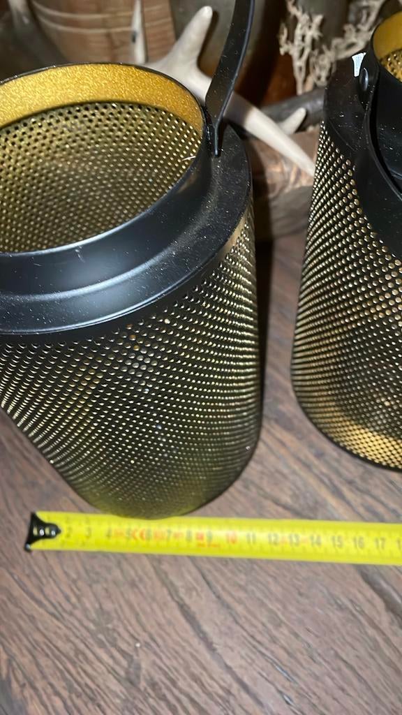 2x Sfeervolle metalen lampjes sober- Landelijk, Ophalen of Verzenden