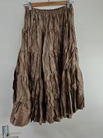 Goudkleurige rok, knielengte, elastiek, mt L (T3), Kleding | Dames, Overige kleuren, Maat 42/44 (L), Ophalen of Verzenden, Zo goed als nieuw