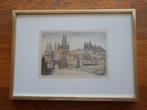 Kleuren Ets Stadsgezicht Praag, Ophalen of Verzenden