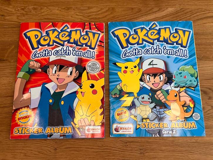 Pokemon Merlin Stickeralbums 1 & 2, Boeken, Stripboeken, Gelezen, Meerdere stripboeken, Ophalen of Verzenden