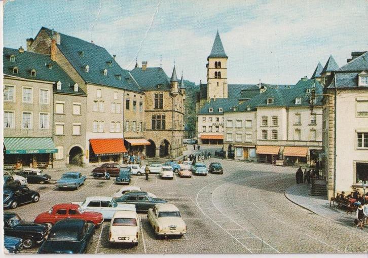 Luxemburg, Echternach met auto's , Vauxhall Velox E, Verzamelen, Ansichtkaarten | Buitenland, Ongelopen, België en Luxemburg, 1960 tot 1980