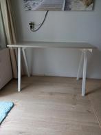 Ikea bureau grijs blad, witte poten, Huis en Inrichting, Bureaus, Ophalen of Verzenden, Zo goed als nieuw