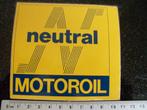 sticker neutral motoroil logo motor oil olie, Verzenden, Zo goed als nieuw, Merk