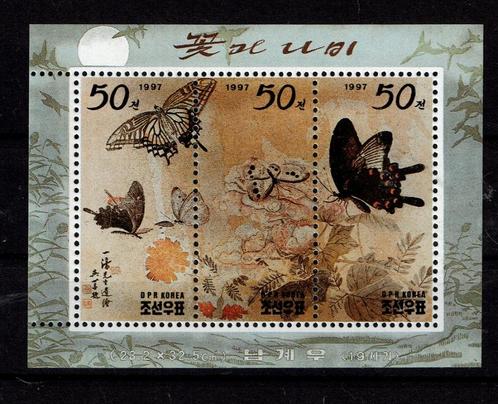 n.korea 1997 pf blok vlinders butterflies insecten, Postzegels en Munten, Postzegels | Thematische zegels, Postfris, Dier of Natuur