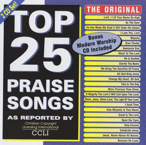 CD=>sale VARIOUS - Praise Songs Top 25 Cd1+2 WITTE STRIP VER, Cd's en Dvd's, Cd's | Religie en Gospel, Zo goed als nieuw, Gospel