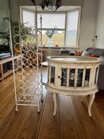 Retro drankenkasje en wijnrek, Huis en Inrichting, Woonaccessoires | Wijnrekken, Ophalen, Gebruikt, 25 flessen of meer, Metaal