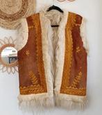 Vintage Afghaanse suède lammy shearling waistcoat bodywarmer, Kleding | Dames, Bodywarmers, Maat 38/40 (M), Vintage, Ophalen of Verzenden
