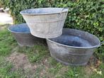 3 grote zinken teilen, Ophalen, Gebruikt, Metaal, 60 tot 100 cm