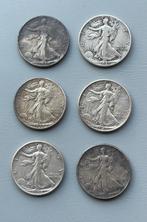 Zilveren Amerikaanse Half Dollars 1940 - 1945, Postzegels en Munten, Munten | Amerika, Ophalen of Verzenden, Noord-Amerika