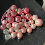 Set vintage roze kerstballen voornamelijk (west) germany, Diversen, Kerst, Ophalen of Verzenden, Gebruikt