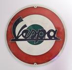 Vespa Scooter rond relief reclamebord van metaal wandbord