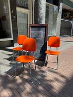 SALE: vintage, retro eetkamerstoelen, oranje skai stoelen, Ophalen, Gebruikt, -, -