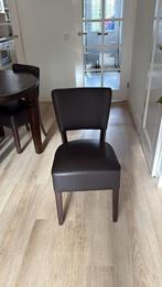 6 donkerbruine eetkamerstoelen, Huis en Inrichting, Stoelen, Ophalen, Bruin, Zo goed als nieuw, Vijf, Zes of meer stoelen
