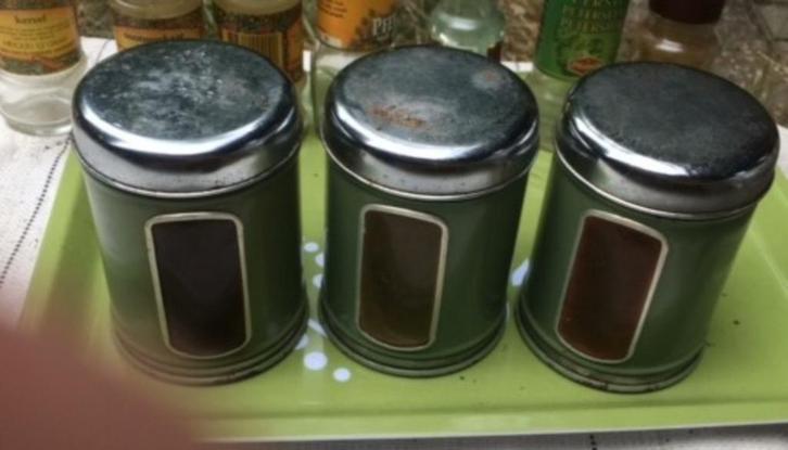 3 kruidenpotjes retro, Verzamelen, Retro, Huis en Inrichting, Ophalen of Verzenden