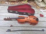 Mini-Viool in vioolkist, fraai Houtsnijwerk., Ophalen of Verzenden