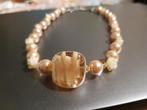 Lovely glasparelketting met roosjes en Swarovski bicones, Ophalen of Verzenden, Nieuw, Overige materialen, Met kristal