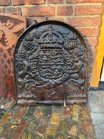 Antieke Gietijzeren Haardplaat met Beugels, Ophalen