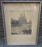 Oude tekening uit 1950 van de Dom in Keulen, Antiek en Kunst, Kunst | Tekeningen en Foto's, Ophalen