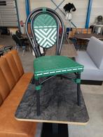 Aluminium Bamboe stoel  stapelbaar all weather groen-wit, Tuin en Terras, Tuinstoelen, Ophalen of Verzenden, Nieuw, Aluminium
