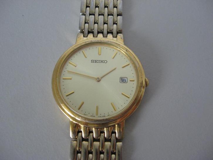 Seiko goud horloge, Sieraden, Tassen en Uiterlijk, Horloges | Heren, Gebruikt, Polshorloge, Seiko, Staal, Staal, Ophalen of Verzenden