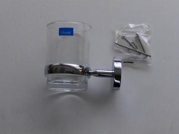 Tandenborstelhouder, glas met rvs muursteun, (#548) beschikbaar voor biedingen