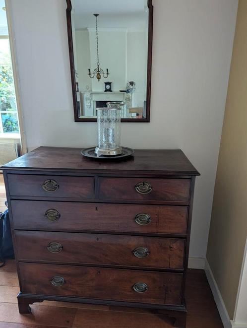 Antiek houten ladekast Engelse commode landelijke kast, Huis en Inrichting, Kasten | Ladekasten, Gebruikt, Minder dan 100 cm, 50 tot 100 cm