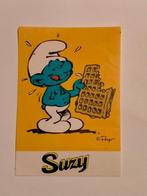 Smurfen smurf wafel eten Peyo Suzy reclame sticker strip, Verzamelen, Ophalen of Verzenden, Gebruikt