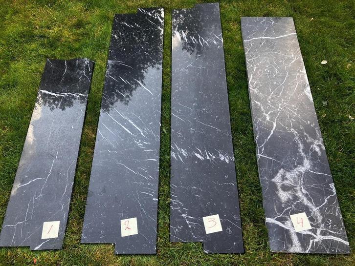 Nero Marquina marmer platen / vensterbank, Doe-het-zelf en Verbouw, Platen en Panelen, Gebruikt, Overige materialen, 20 tot 50 mm