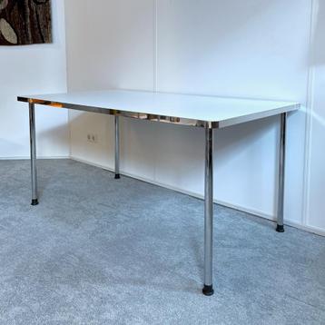 tafel GS686 Dutch Originals wit chromen poten 160 x 90 cm beschikbaar voor biedingen