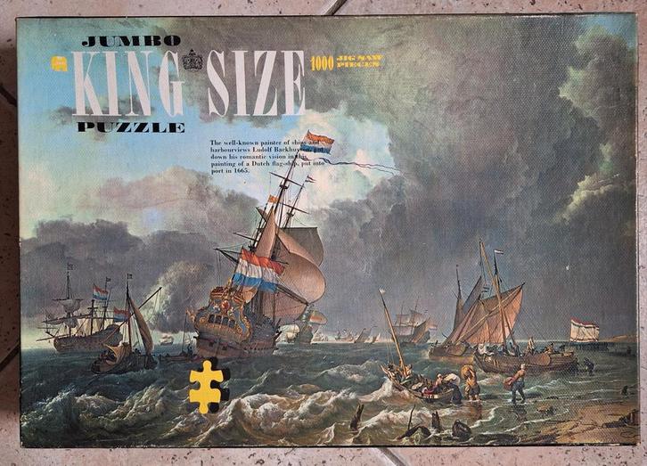 Jumbo King Size Puzzle - Ludolf Bakhuysen Schepen, Hobby en Vrije tijd, Denksport en Puzzels, Gebruikt, Legpuzzel, 500 t/m 1500 stukjes