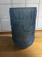 Rivièra Maison Vaas blauw glas, Blauw, Ophalen of Verzenden, Minder dan 50 cm, Glas