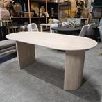 Ovale Eettafel Ciarra Keramiek Travertin-look Lifestylefurn, Antiek en Kunst, Ophalen