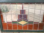 Art Deco Amsterdamse School glas in loodramen set van 3, Doe-het-zelf en Verbouw, Glas en Ramen, Ophalen, Gevelraam of Ruit, Gebruikt