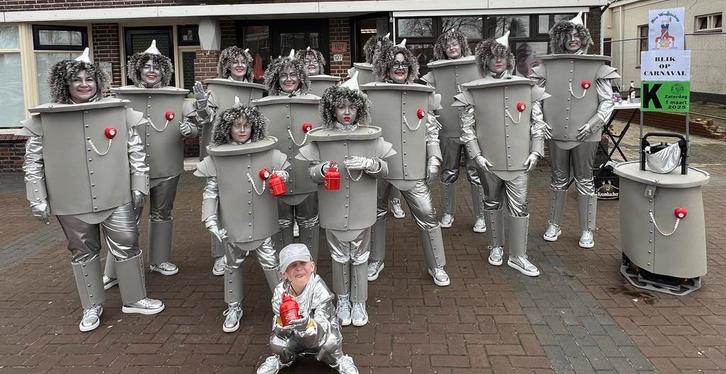 Blikken, Tinman loopgroep carnaval, Kleding | Dames, Carnavalskleding en Feestkleding, Zo goed als nieuw, Kleding, Carnaval, Maat 38/40 (M)