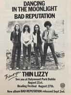 Paginagrote A3 advertentie THIN LIZZY Dancing Moonlight live, Cd's en Dvd's, Vinyl | Hardrock en Metal, Ophalen of Verzenden