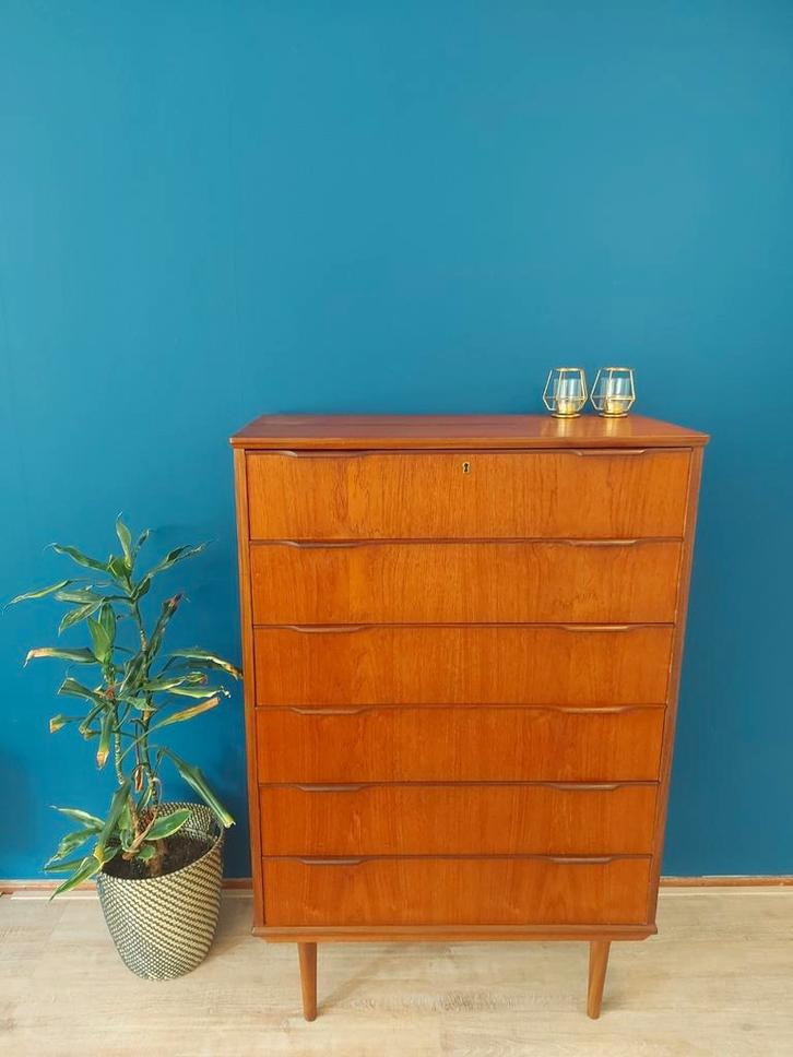 Deens vintage ladekast, Huis en Inrichting, Kasten | Overige, Gebruikt, Ophalen