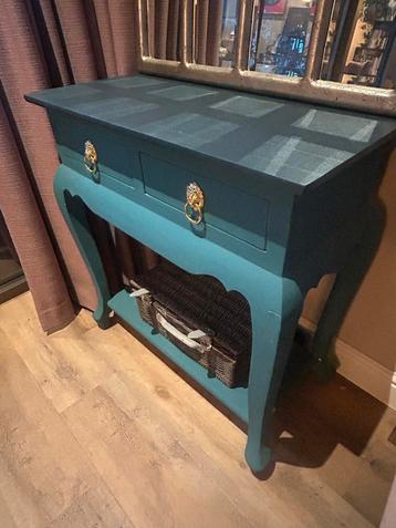 Vintage Sidetable/Console - Unieke Kleur beschikbaar voor biedingen