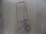 antieke 800 zilveren rozenkrans 1900, collier twee hangers, Antiek en Kunst, Antiek | Religie, Verzenden
