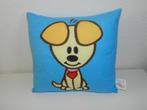 Woezel & Pip - Blauw kussentje met afbeelding van Pip, Ophalen, Gebruikt