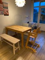 Eethoek met tafel, bankjes en kinderstoel, Ophalen, Gebruikt, Minder dan 4 stoelen